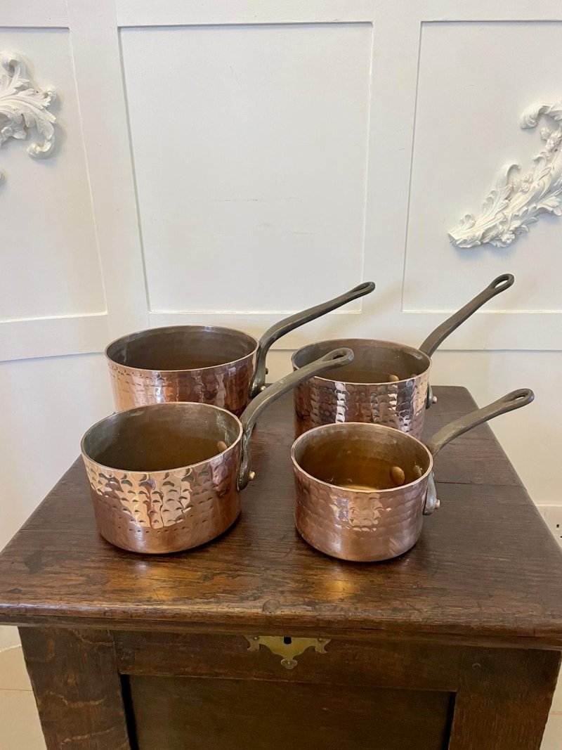 Antique George III Set of Four Copper Pans